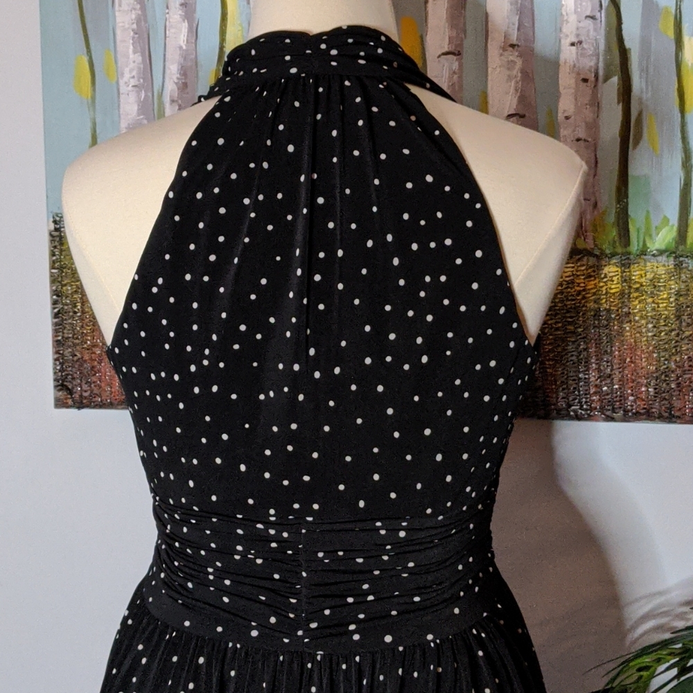 Evan Picone Black and Blue Halter Dress - Picture 6 of 10